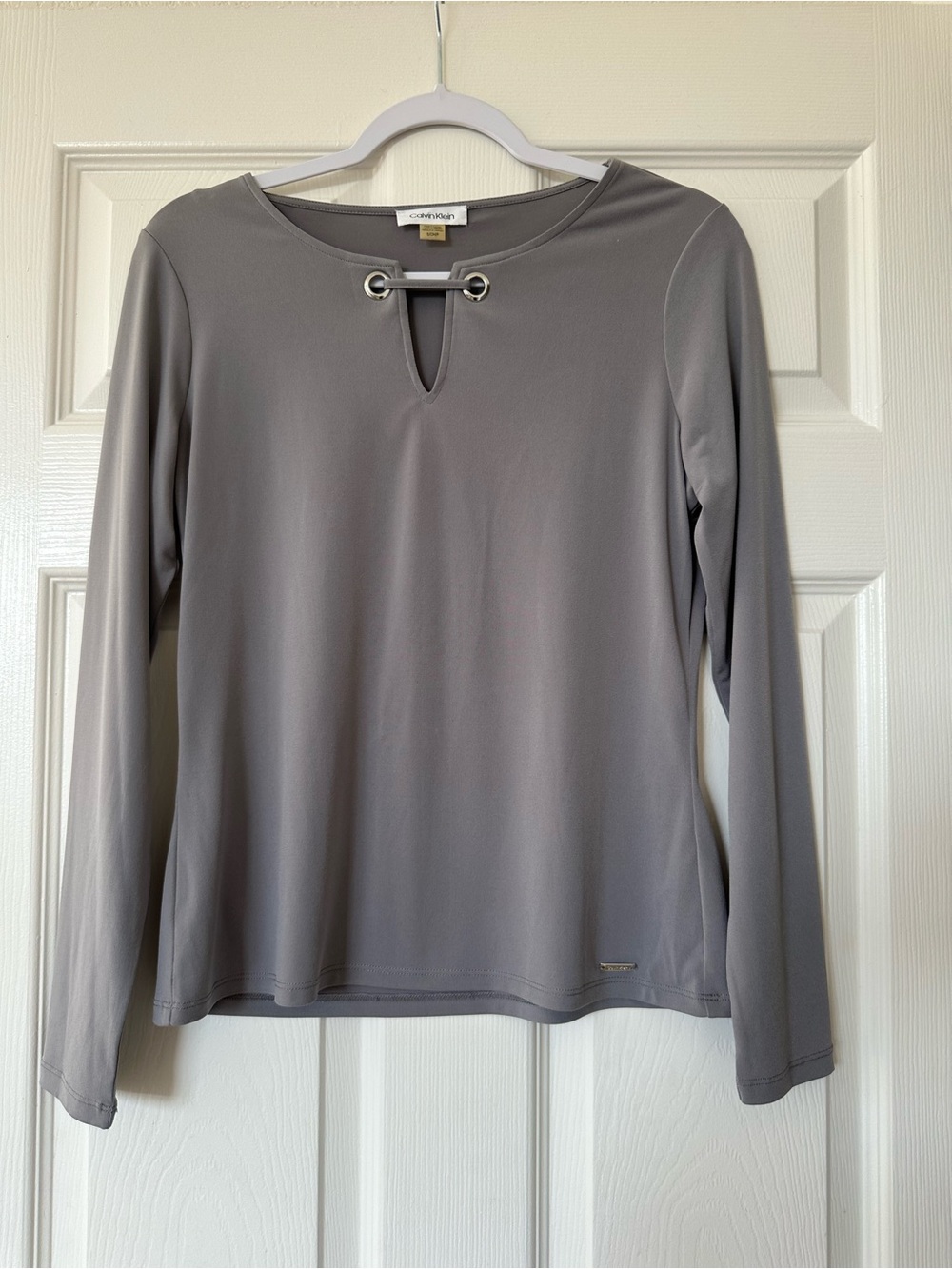 Calvin Klein Long Sleeve Keyhole Top